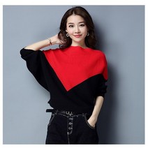 여성 포인트 배색 가오리 티셔츠 XT793