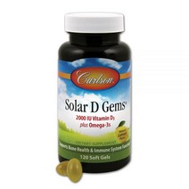 칼슨 Solar D Gems® 천연 레몬 2000 IU 120 소프트젤