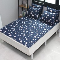 부드럽고 위생적인 사계절 침대 패드, 150X200 패드Q 사이즈, 클로버, 네이비핑크