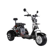 새로운 디자인 2000w 60v 40ah 전기 스쿠터 세 큰 바퀴 오토바이 Citycoco Eletric 배터리, 02 Bright Black, 한개옵션1
