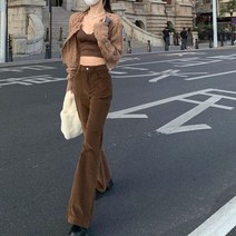 슬림핏 하이 웨스트 플레어 캐주얼 청바지 여성용 다기능 슬림 핏 팬츠 봄 가을품