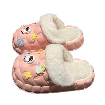 일월전빵 겨울 여성 따뜻한 우주비행사 방수 통굽 털슬리퍼 B-S021