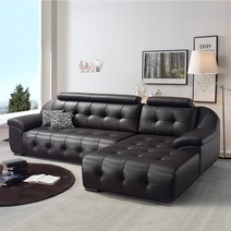 서광퍼니처 힐링 이태리 라텍스 천연가죽 카우치 소파세트(4인용, 다크브라운/앉아서 우측 카우치