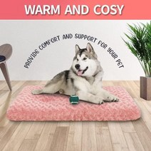 Furrybaby겨울용 매우 따뜻한 개 매트 두꺼운 소파 소형견대형견용 고양이 깊은 수면용 푹신한 침대 이동식 세척 가능한 애완 동물, pink+XXS(45x30x8CM)