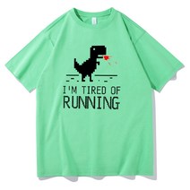 아두이노 Frontend 프로그래머 셔츠 Chrome Dino Geek 해커 코더 선물 웹 개발자 Tshirt Mens Cotton Tee I, 05 Light Green_02 M