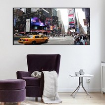 FA359 뉴욕 타임스퀘어 대형 와이드 알루미늄액자.시즈팝, Al유광화이트|A2와이드