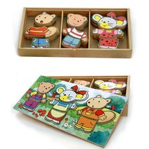 돌아기 조카 손주 선물 옷입히는 원목 인형 동물친구