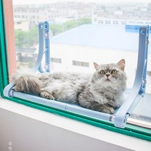 강력 반려동물 베드 스파이더캣 창문 고양이 부뚜막 해먹 베이직 전망대 유리창 창, 푸른 색, 22.5kg을 감당할 수 있다