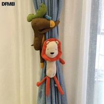 DFMEI. 커튼 버클 커튼 묶음에는 한 쌍의 동물 장식품이 있다., 엘크+수면사자