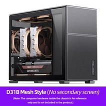 PC케이스 본체케이스 호환 JONSBO D31 MATX 케이스 전면 투명 ITX DTX 3 하드 디스크 위치 핫 스왑 가능 컴, 02 MESH Black
