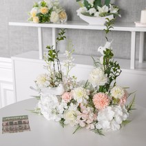 피어리스 수국센터피스&비둘기 40cmP 조화 인테리어 장식 소품 교회 예배당, 단품