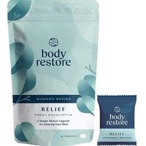 BodyRestore 샤워 스티머 아로마테라피 15팩 샤워 밤 유칼립투스 샤워 정제 에센셜 오일