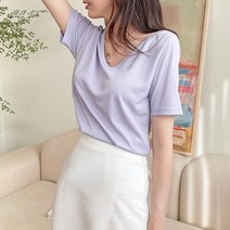 국산 여자 반팔 여름 시원한 워싱 U넥라인 데일리 반팔 티셔츠 10컬러