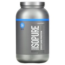 Isopure 제로카브 단백질 분말 크리미 바닐라 1.36kg(3lbs) 웨이프로틴 류신 빠른 흡수 헬스보충제 근육 성장 회복 체중 관리