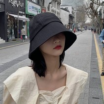 여성 모자 한국어 스타일 유행 봄 여름 큰 머리 보여주는 얼굴 작은 분지 모자 팔각형 더미 모자 화가 어부 모자 양동이 모자