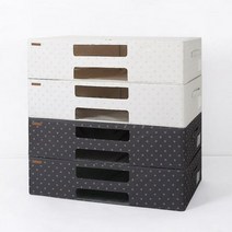 [홈앤하우스] 메이븐 프리미엄 리빙박스 80L 4P, 색상:닛트바닐라, 단품