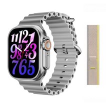스마트워치 시계 가성비 ZZYSMART 1G RAM 스마트 워치 Series 8 Ultra New Campass Smartwatch Men Woman Voice Recorder R, Grey Grey