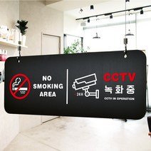 루리앤메리 매장을위한 블랙 하늘걸이 81 NO SMOKING/ CCTV 안내판 A SIZE, 양면(+4000원), 천정걸이 없음