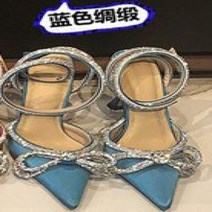 킬힐 2023 여성용 하이힐 포인티드 나비 웨딩 슈즈 들러리 샌들