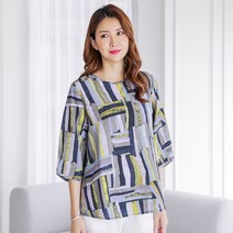 여성 데일리 인견 7부소매 블라우스