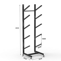 서핑보드거치대 스케이트보드 스탠드 진열대 수납, 블랙 바퀴 5단
