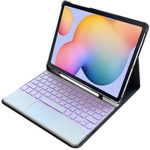 갤럭시탭S7 FE 탭S7 플러스 갤럭시탭S7 11 탭S6 라이트LED 백라이트 터치패드 블루투스키보드케이스, LED터치패드키보드케이스, 검정