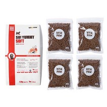 비타파우 쏘야미 강아지 소프트 연어+크릴오일 반습식 사료 1.2kg