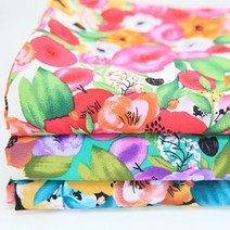 자투리 대폭인견실크 몽실플라워 택1, 대폭인견실크 몽실플라워 퍼플