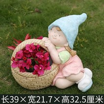 정원 화단 꾸미기 소년 소녀 장식 아파트 화분 인테리어 인형 베란다, F
