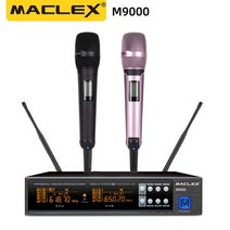 Maclex-가라오케 무대 공연 홈 KTV SKM9000 UHF 전문 무선 듀얼 마이크 시스템 2 채널 핸드 헬드, 11 Black Purple