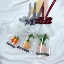 둥둥플라워 비누꽃 한송이 꽃다발 장미 단체 행사 발표회 시상식 입학식 졸업식 수료식 꽃선물, 샤벳오렌지