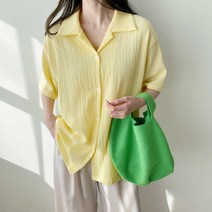 마이시즌 여성용 랑드 오픈 카라 블라우스
