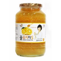 꽃샘 꿀유자차 1kg 유리병 유자차 잼대용 1개, 1
