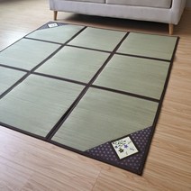 거실 대나무돗자리 얇은 더위 여름 대자리 매트 인테리어 러그 카페트, 120X180cm  + 갈색도라지