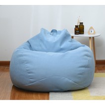 빈백쇼파 디자인빈백 코튼 싱글 레이지 소파 커버 편안한 빈백 침대 충전재 미포함 세탁 가능 거실 의, 14 light blue_02 80x90cm