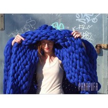 Fashion chunky merino wool blanket thick large yarn roving knitted winter warm throw sofa bed