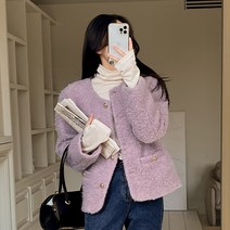 코코블랑 / 샌딩 부클 골드버튼 자켓