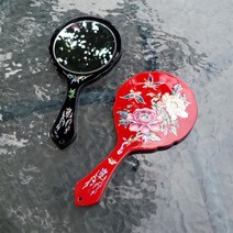 한국전통선물 나전칠기 자개 손거울 공주거울 엔틱거울 수공예 외국인선물, 단품(포장안함), 엔틱 적색