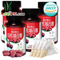 HACCP 식약처 인증 폴란드산 몽모랑시타트체리 폴란드 몽모랑시 타트체리정 + 슈퍼푸드.com 연자육 티백, 4세트, [(600mg x 90정) + 1g]