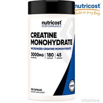 뉴트리코스트 크레아틴 모노하이드레이트 3000mg 180캡슐 180정, 1개, 기본