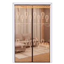 SKANDSALO 출입구 붙이는 모기장 방충망 방 문 창문 자석 자동 방충 커튼 문발 바란스 부착, 140x220+커피테+열기구자수