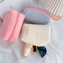 메이크업 에스씨 파우치 화장품 부드러운 털파우치 다용도 사각 코리아 극세사털