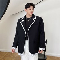 줄무늬 끝단 포인트 남성 재킷 봄 가을 힙한 스타일리쉬 블레이져