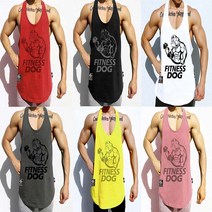 FITNESS DOG 전면로고 덤벨러그 헬스 나시티 6종