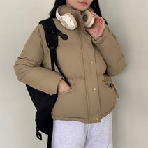 더핑크 / 위튼 오버핏 웰론 무지 숏 패딩 [더핑크]