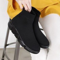 여성용 안감 기모 키높이 삭스 스판 앵클부츠 슬립온 3.5cm CK_V7