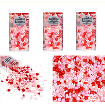 퀄리티 스프링클 핑크심포니 하트 빼빼로 쿠키 케이크 데코 장식 토핑, 1.핑크 심포니 스프링클