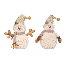 쇼핑몰 창 장식에 대 한 2pcs 크리스마스 눈사람 인형 짧은 봉 제, 옷감, 다색