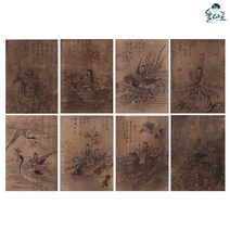 서수신선도 8폭 민화 도안 민화그리기 본그림 공모전 취미 원데이클래스 컬러링 수업자료 본, 서수신선도(1), 고급 닥순지, 대형(추천)