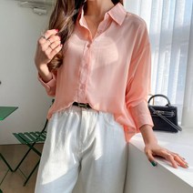 뉴죤 라미뉴 루즈핏 뒷트임 언발 블라우스